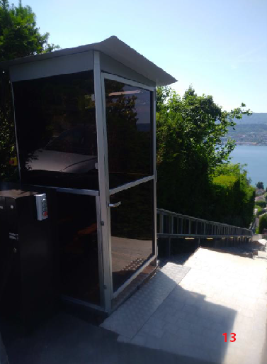 Ascenseur incline avec cabin